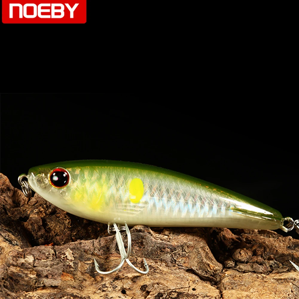 

Noeby Fishing Pencil Pike Lures Baits Wobblers Isca Artificial Pike Lure VMC Treble Hook Variable Sinking 95mm 25g Sea Fishing