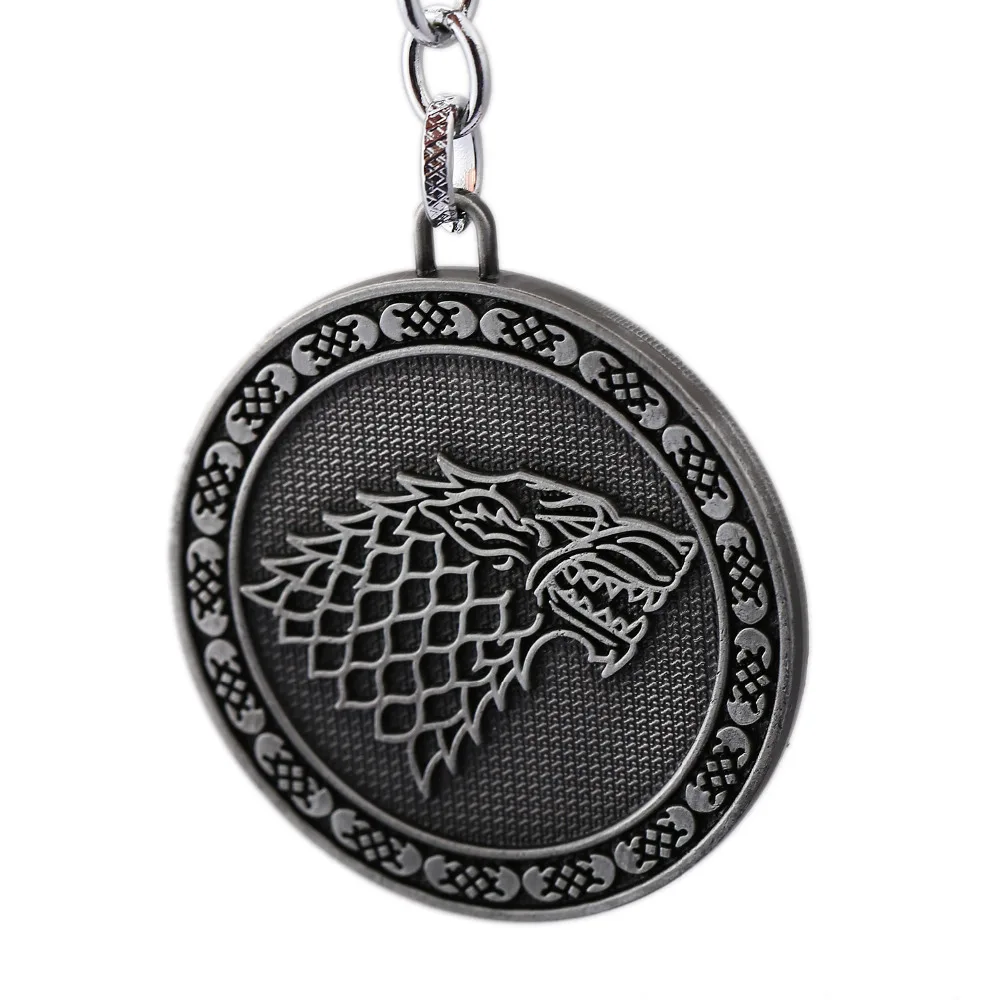 

Game of Jewelry Keychain Song of Ice and Fire Stark Key Ring Alloy Pendant Key ring Souvenir Men Jewelry
