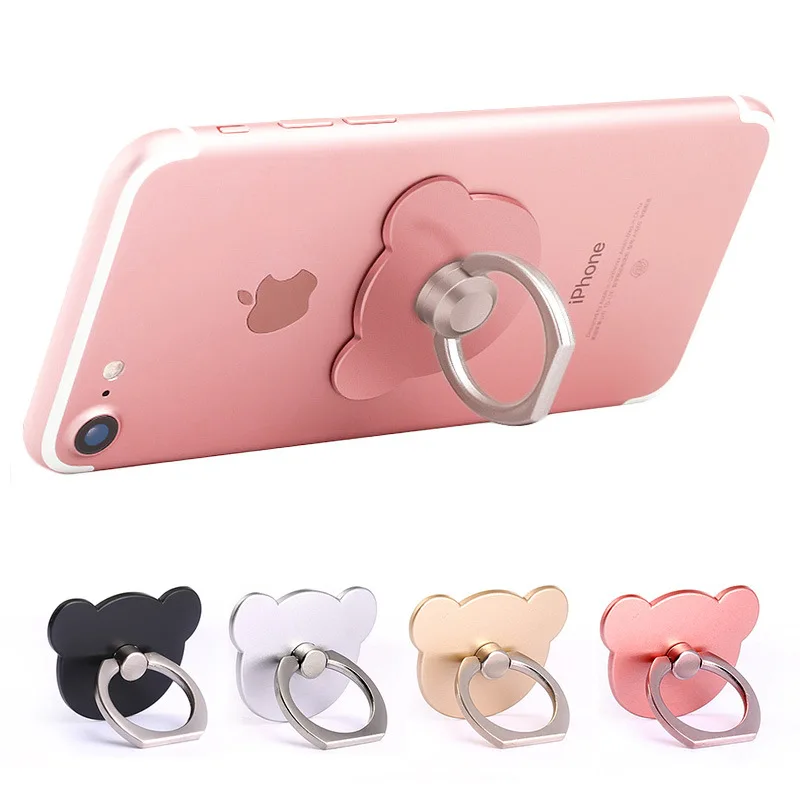 

SIANCS Kawaii Bear shape Finger Ring Holder for IPhone IPad Xiaomi Smart Phone Cartoon Mobile Phone Stand Simple Style