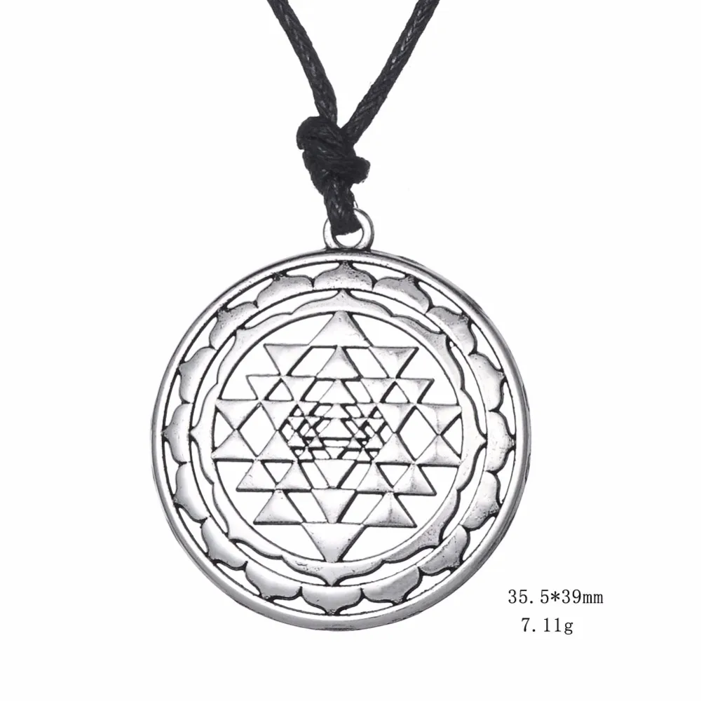 Dawapara, Португалия, мандала, чакра, 3rd Eye, индийская богиня, Йога, Sri Yantra, Wiccan, Pagan, панк, Мужская веревка, ожерелье, ювелирные изделия, Индия