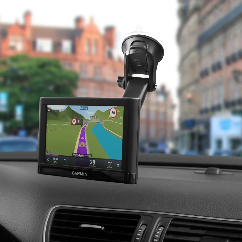 GPS Dash Mount, APPS2Car Dashboard Windshield GPS Mount wSemi-Auto One Hand Operated Telescopic Arm for Garmin Muvi GPS 7