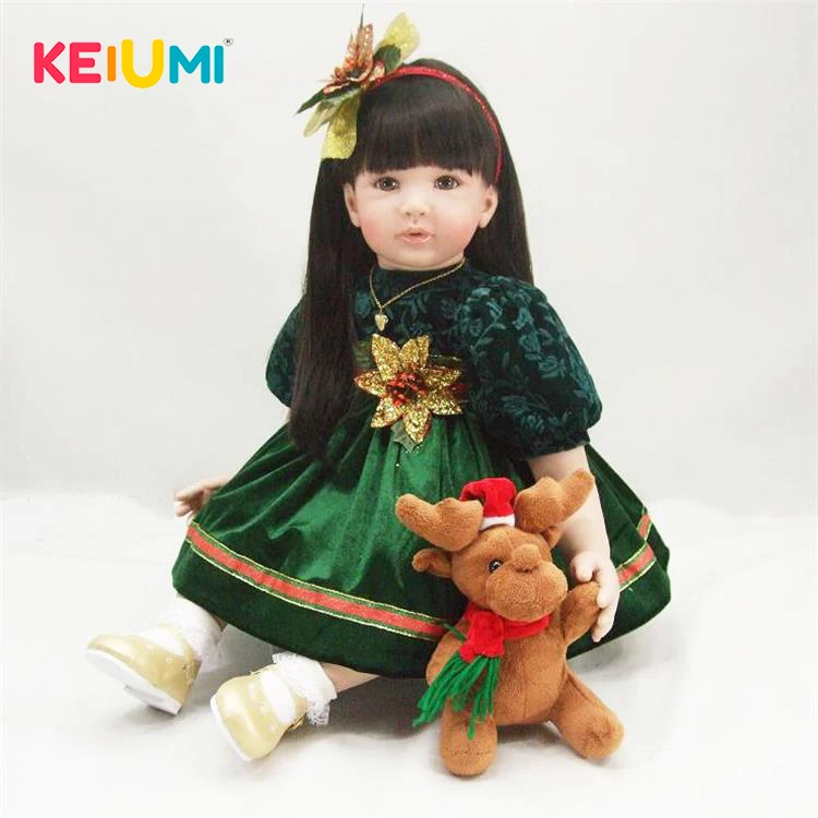 

Realistic 22 Inch 56 cm Reborn Toy Soft Silicone Vinyl Real Newborn Doll For Girl Cloth Body Kids Birthday lovely Gifts