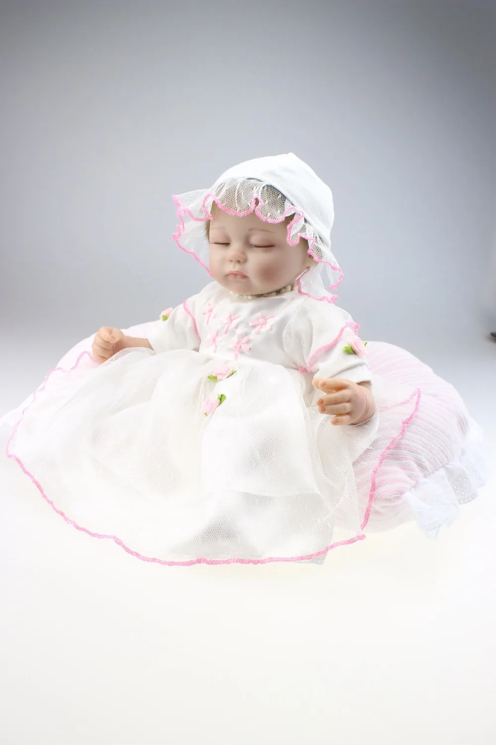 Реалистичные силиконовые виниловые мягкие на ощупь Reborn Baby Doll тихие спящие