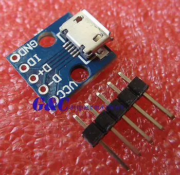 

10pcs Female MICRO USB to DIP 5-Pin Pinboard 2.54mm micro USB type