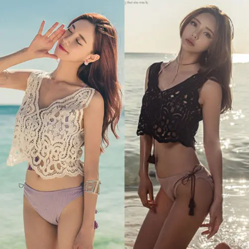الصيف المرأة الرباط الزهور الكروشيه كاميس الصدرية بنات سيدة boho strappy المتدرج خزانات تيز المحاصيل القمم شاطئ الطائر bralette
