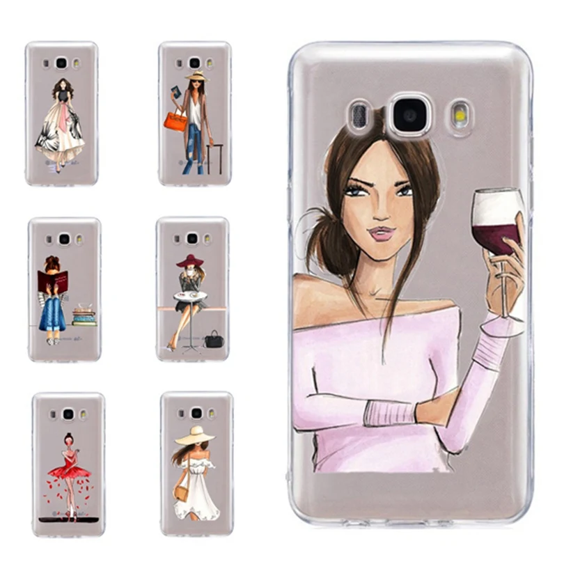 For Samsung Galaxy A3 A5 2016 2017 prime J1 J2 J3 J5 J7 TPU Colorful Soft Women Cute Painted Desig Cover Case Fundas C324 |