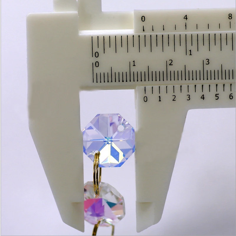 

K9 Crystal Chandelier Octagon Beads (Free Jump Rings) Multicolor in 2 holes Cut&Faceted Glass 14mm Strand Garland Curtain Beads