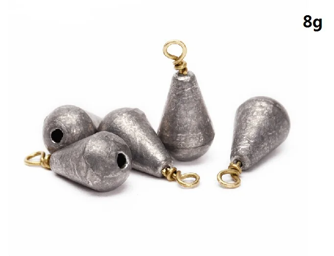 30pcs Weight 8g Fishing Lead Sinkers Top Quality Bass Fishing Lure