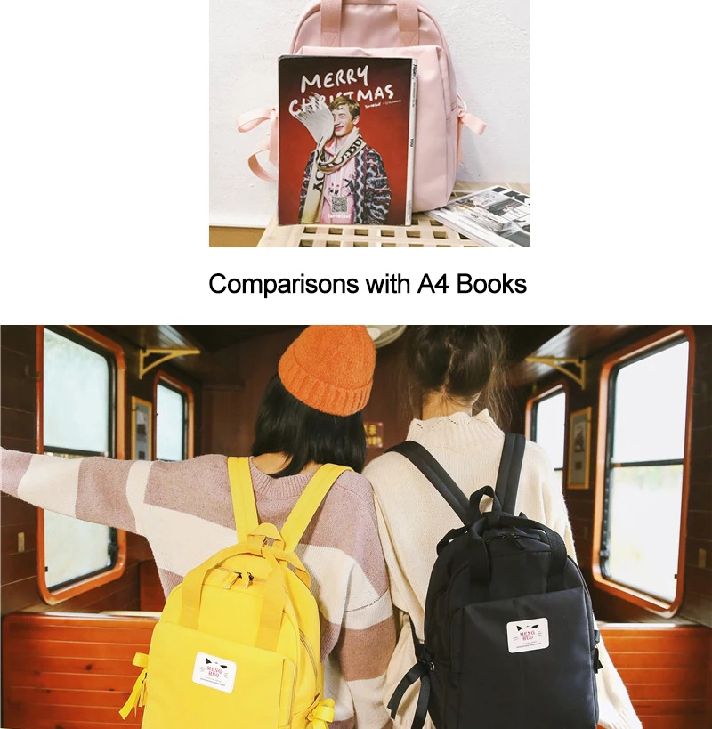 Женские школьные сумки для подростков, женские нейлоновые водонепроницаемые дорожные сумки для девочек, милый рюкзак с бантом, женский рюкзак Mochilas