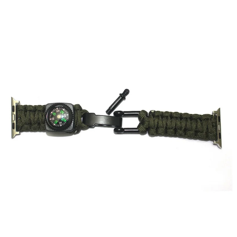 Outdoor Survival keep Safety Compass Mini Tool Bracelet Multifunctional Compass Thermometer Adjustable connector Belt H2