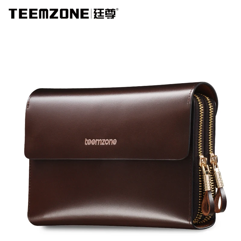 Teemzone Brand Men Leather Clutch Bags Mens Wallet Wallet