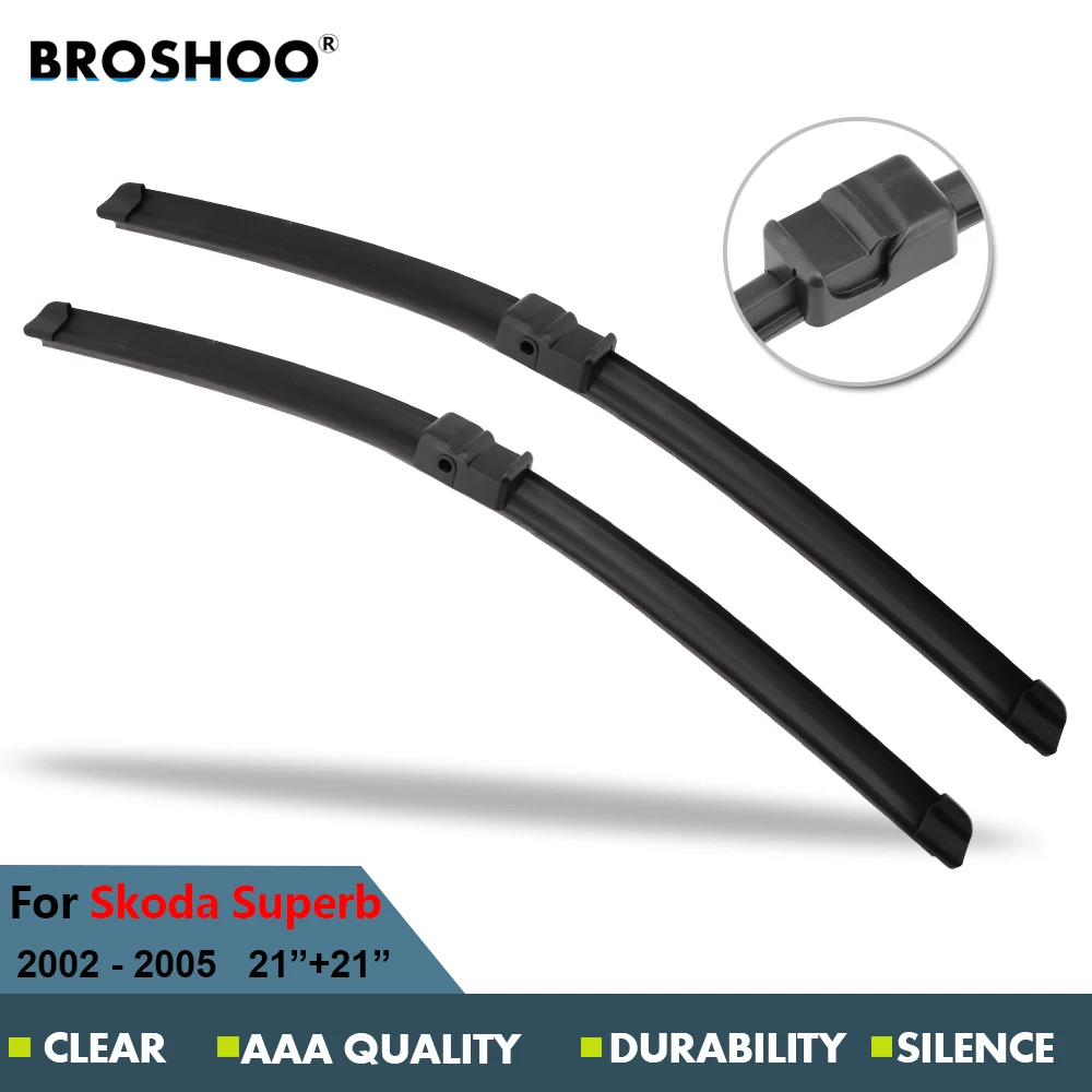 BROSHOO Car Wiper Blade For Skoda Superb, 21+21 Inch Soft Rubber Windshield Wiper Blades Auto