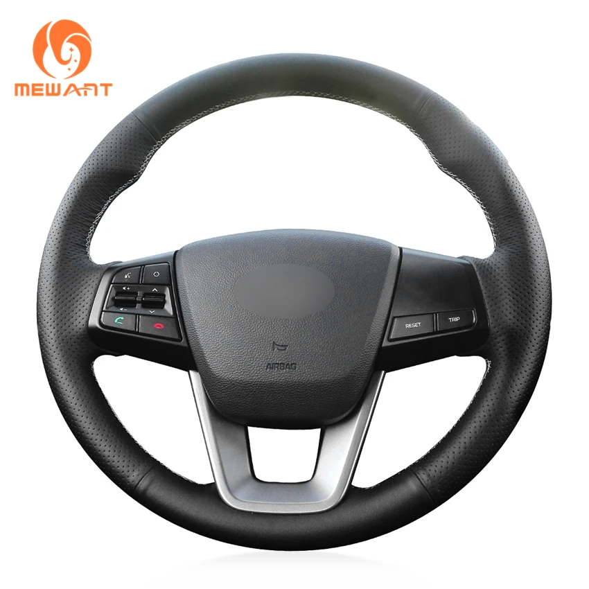 MEWANT черный искусственный кожаный чехол рулевого колеса автомобиля для hyundai ix25- Creta