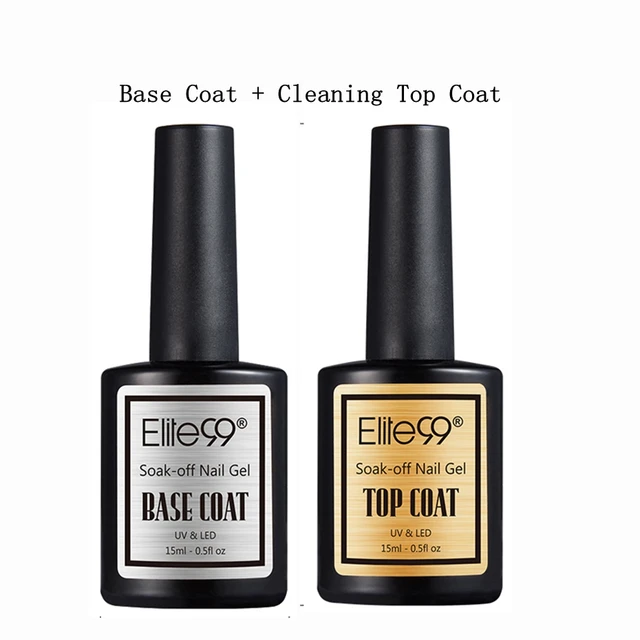 Elite99 Weg Tränken Base Top Coat Gel Nagellack UV 15 ml Transparent Keine Wischen Matt Top Mantel Reinigung Primer gel Polnischen Maniküre