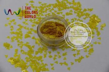 

TCP03 Solvent Resistant Pearlescent Gold Colors Mickey Mouse shape Glitter 4.0MM Size Glitter for nail Art nail gel makeup DIY