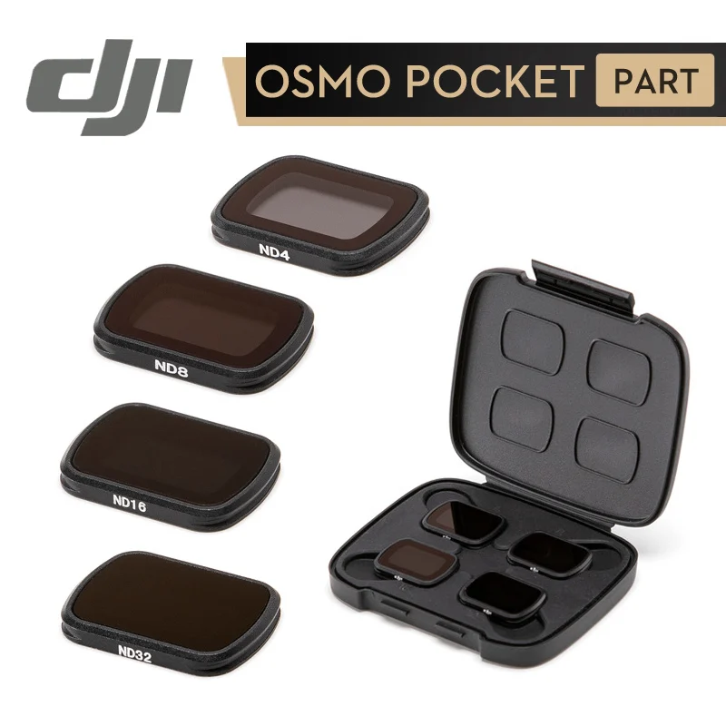 DJI Osmo Pocket ND фильтры набор ND 4 8 16 32 Магнитный дизайн высококачественный светильник-редуктор материал DJI оригинальные аксессуары - Цвет: Черный