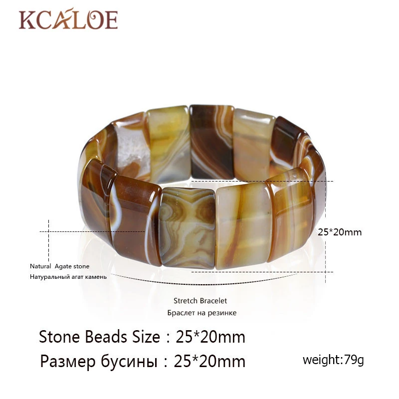 KCALOE настоящие натуральные лечебные камни браслеты и браслеты для женщин браслет из квадратных бусин драгоценный камень ювелирные изделия Pulseiras Para As Mulheres
