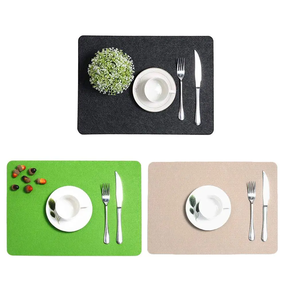 

6Pcs Felt Fabric Placemat High Temperature Resistant Non-deformation Felt Cup Mat For Kitchen Tools