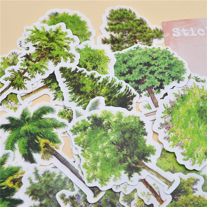 

18pcs DIY TN Handbook Diary Album Notebook Diy Decorative Paper Tree Sticker Spring Forest journal stickers/ stationery sticker