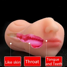 Adult sex toys for men masturbatings silicone mouth masturbator blowjob for man tongue oral sex doll male masturbation cup toy