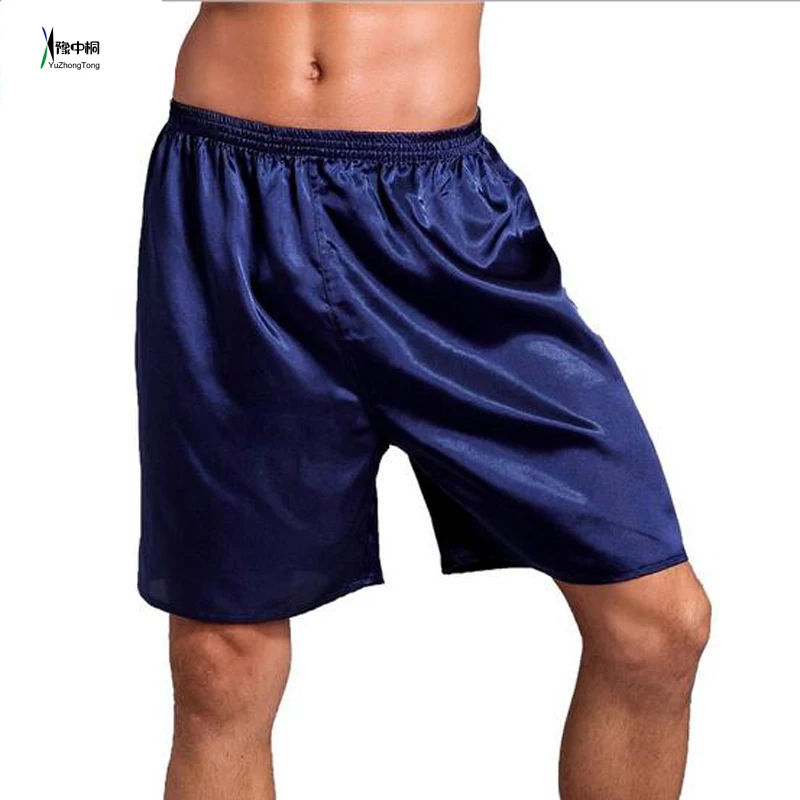 

Summer New Men's Solid Satin Pajamas Pyjamas Pants Male Casual Lounge Short Pants Loose Soft Sleep Bottoms Size L XL 2XLTBG0612