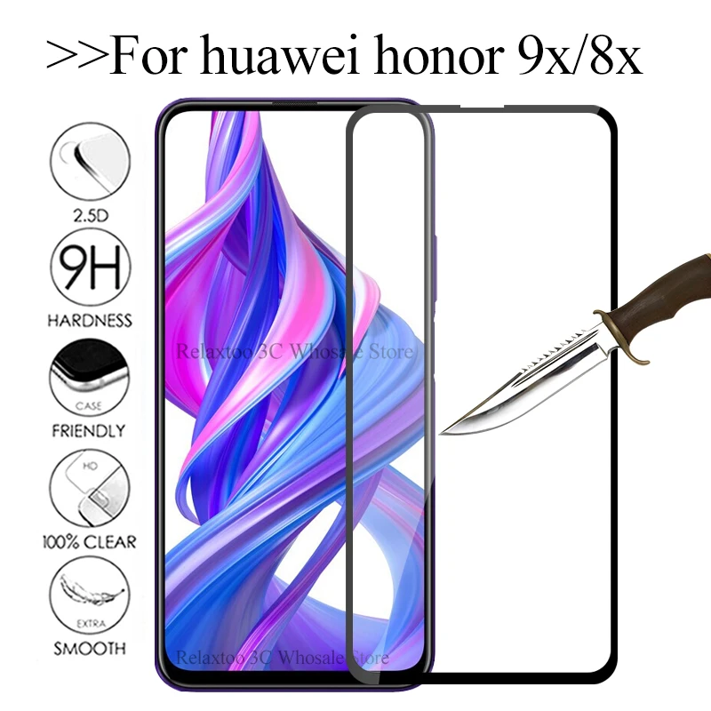 

tempered glass honor 9x screen protector For huawei honor 8x 9x protective glas on honr hono 8 9 x x8 x9 honor9x honor8x 9H Film