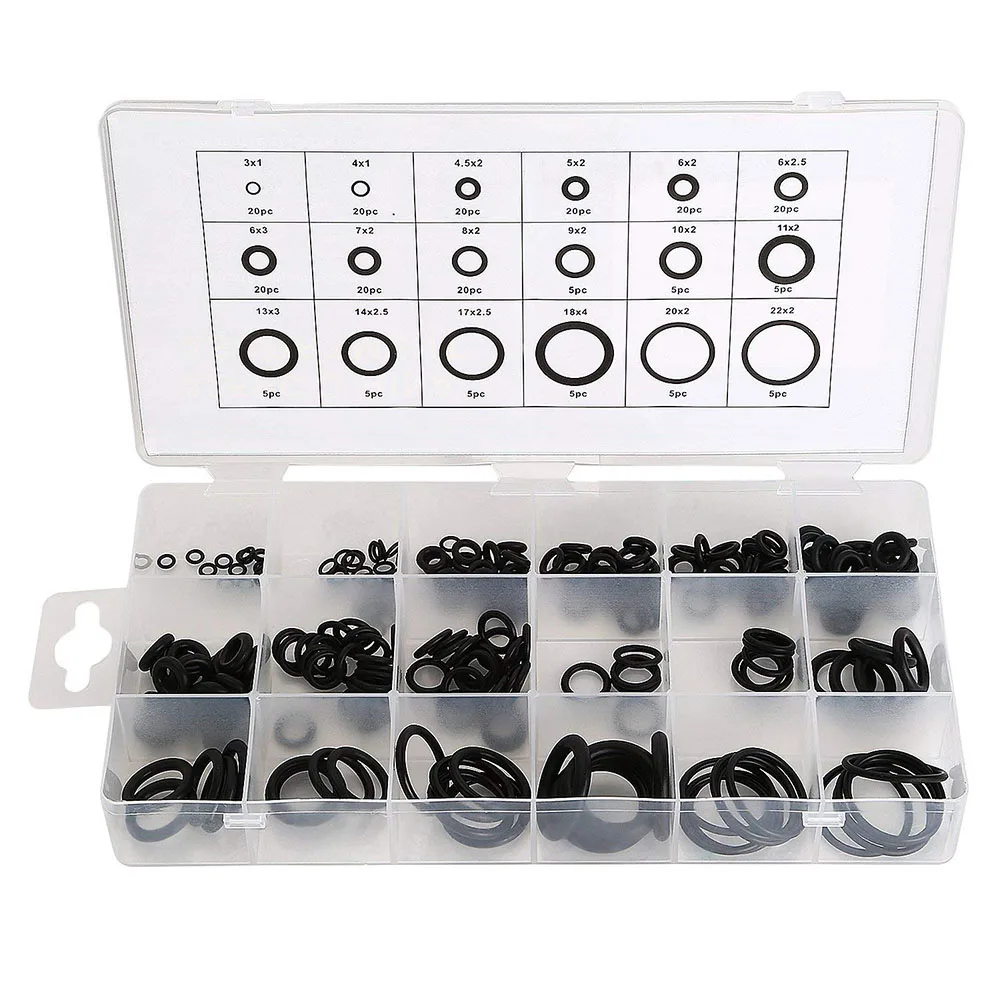 225 Pcs Rubber O Ring Oring Seal Plumbing Garage Set Kit 18 Sizes With