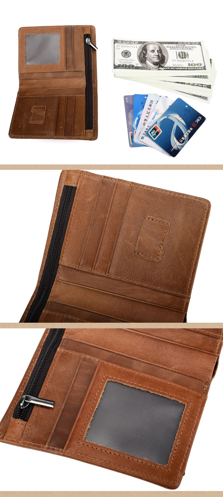 Брендовые винтажные короткие мужские кошельки из натуральной кожи, минималистичный тонкий кошелек для карт с карманом для монет на молнии