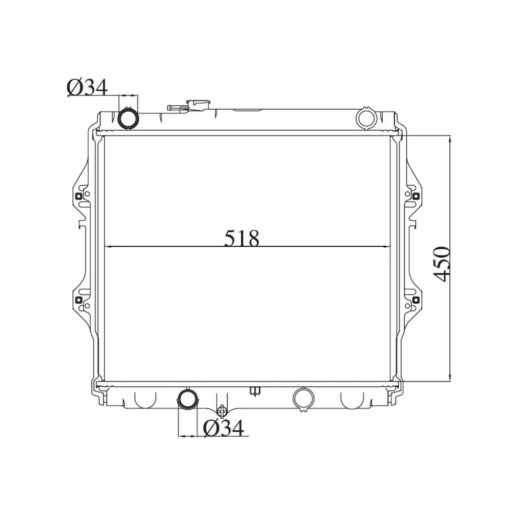 Автомобильный радиатор для Toyota HILUX VI пикап 2,4 2,5 4WD 2L-T дизельный 3.0L LN147 LN167 MT 164005B590 1983-1988