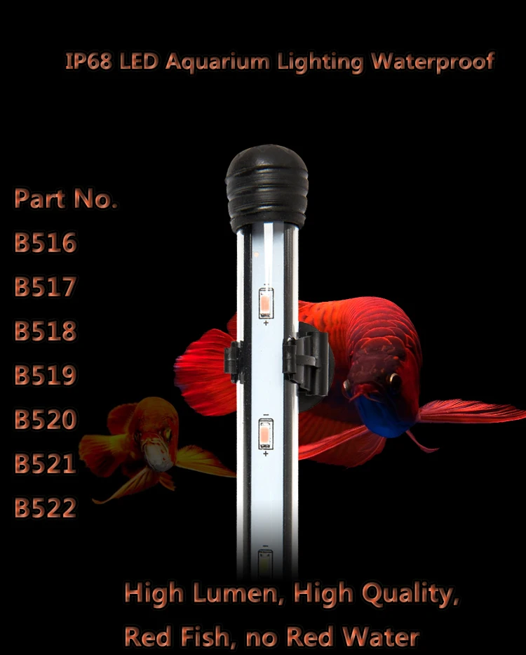 Blue White RED 45cm 6W Aquarium LED Lighting Bright Submersible Lamp