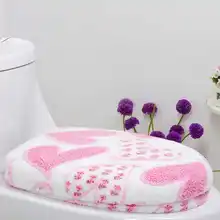 2 шт./компл. мягкий коралловый бархат прекрасный теплый туалет 2 шт. подушка сиденья крышка на унитаз Крышка для ванной набор горшок туалет уплотнительное кольцо коврик для унитаза