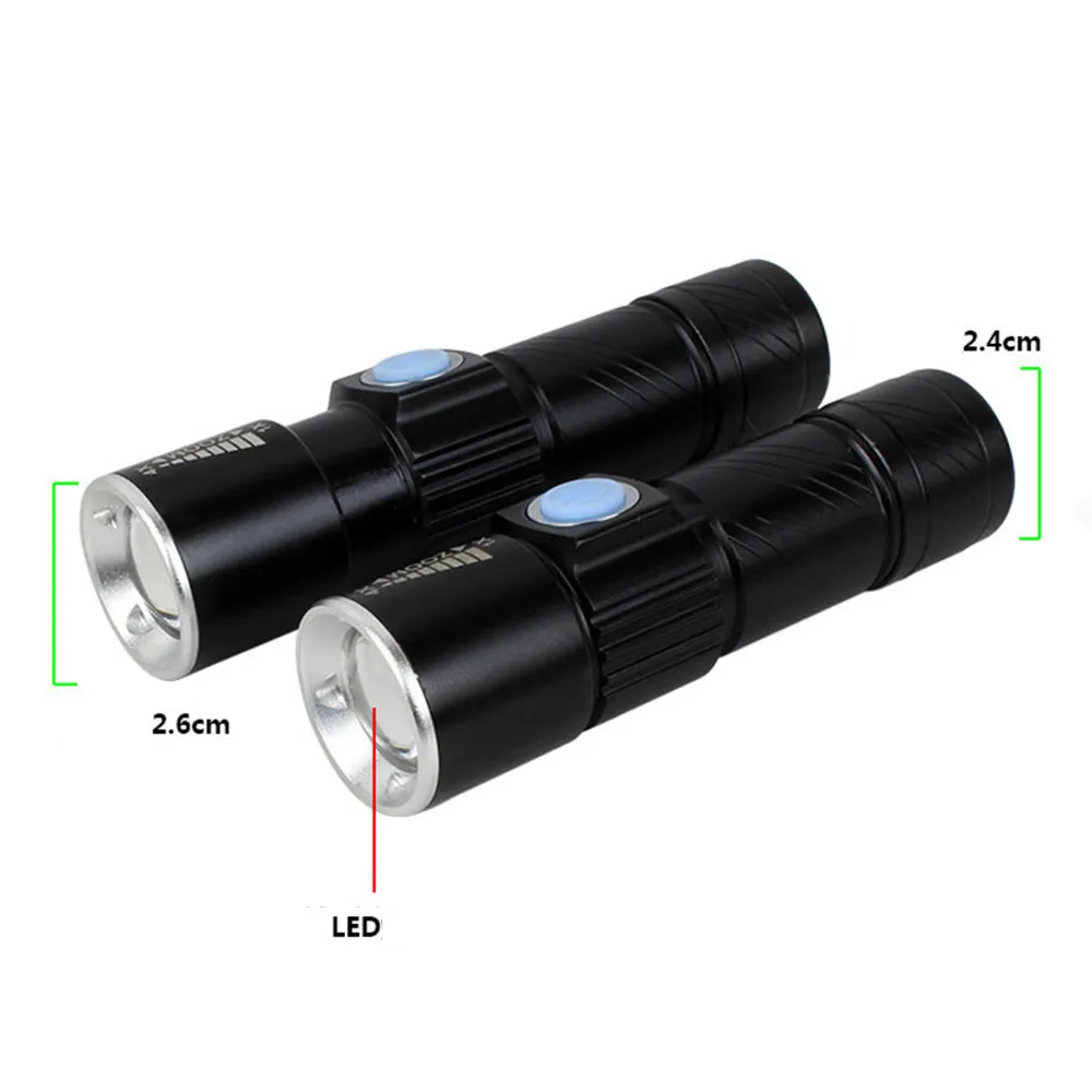 VANDER USB Rechargeable LED Flashlight 5W Zoomable CREE 1000LM Waterproof Lanterna LED Torch Built-in lithium battery Flashlight (12)