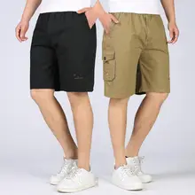 Quinquagenarian до колена Короткие мужские повседневные мужские Шорты хлопковые капри свободный размер плюс мужской korte broek mannen карго шорты