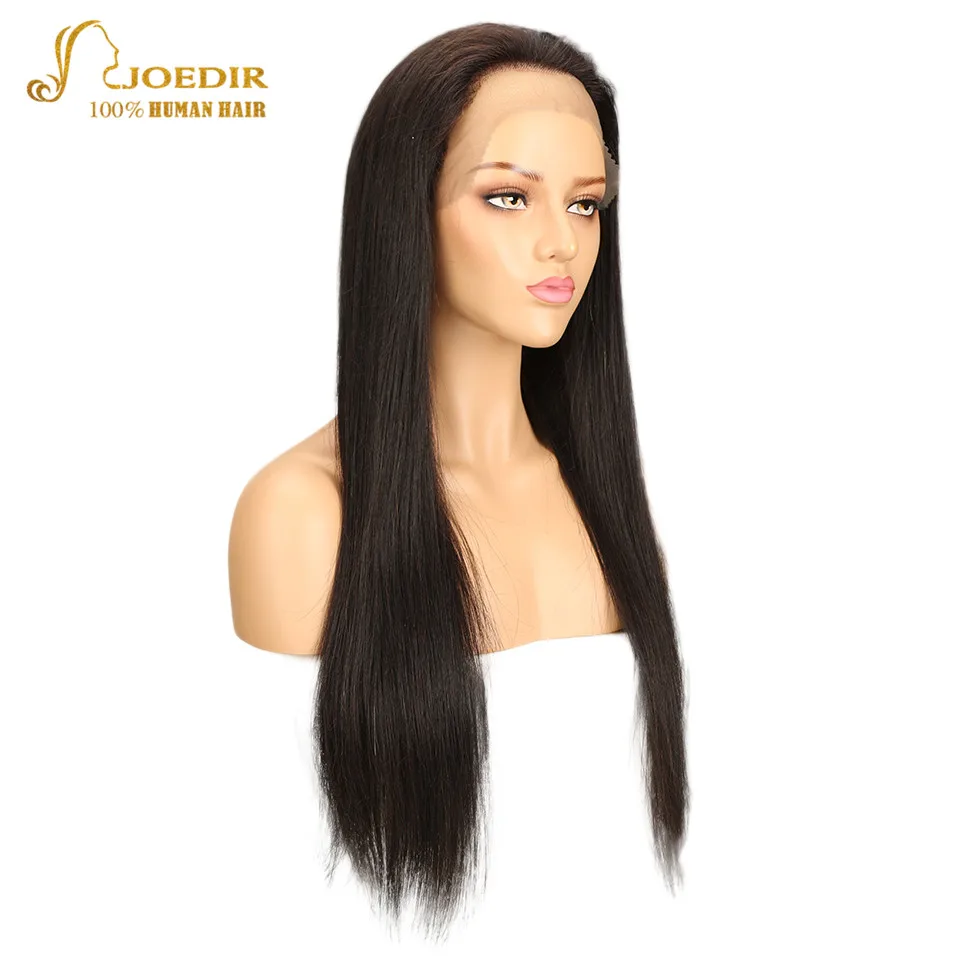 Joedir бразильские прямые человеческие волосы парики для черных женщин 13*4 фронтальные парики с волосами младенца натуральный цвет 10-24 дюймов Remy