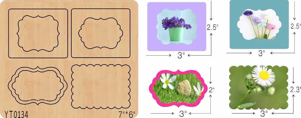 

Creative photo frame-4 DIY new wooden mould cutting dies for scrapbooking Thickness/15.8mm/YT0134
