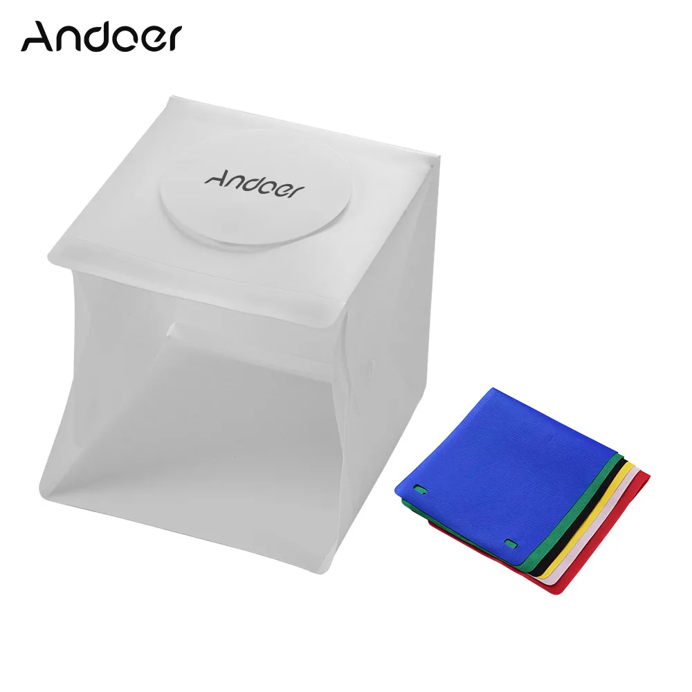 Andoer фотостудия светодиодный световой ящик для съемки палатки мини складной Фотостудия софтбокс для ювелирных изделий маленькие продукты фотографии