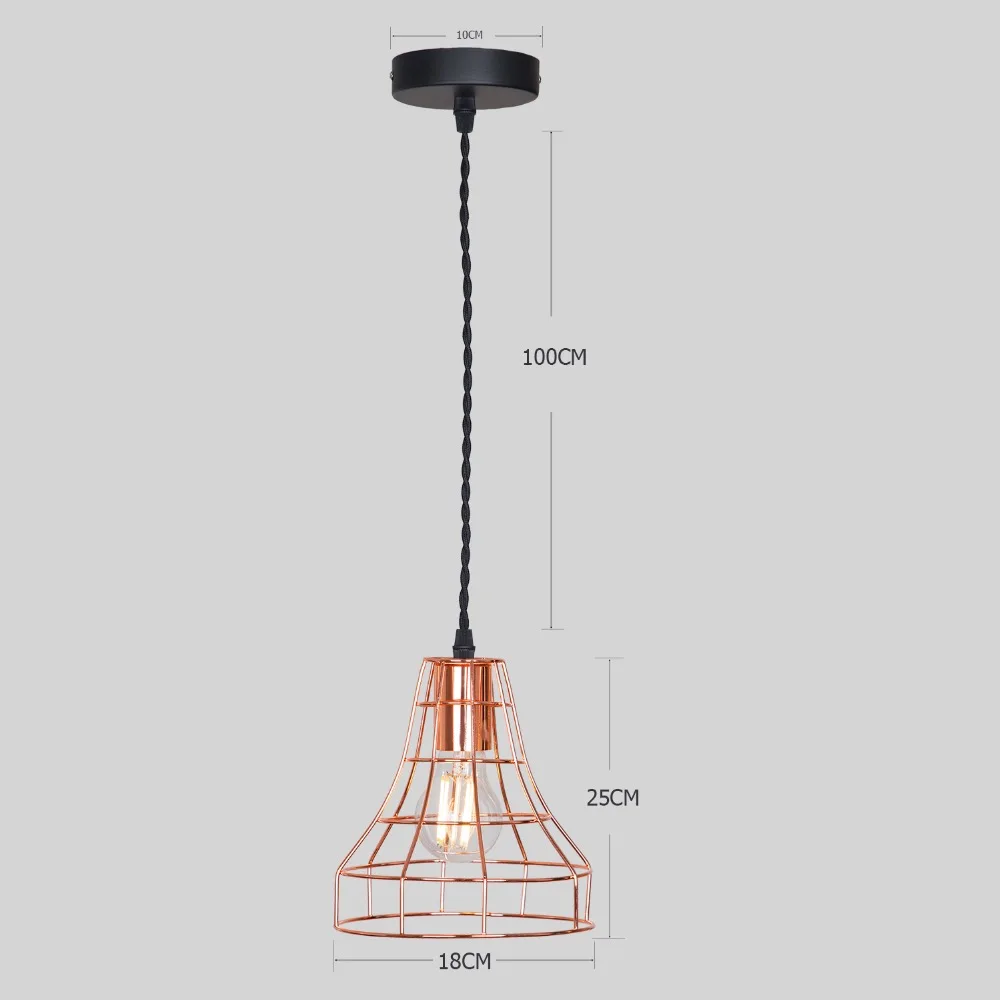 Современный подвесной светильник с металлическим каркасом, винтажный подвесной светильник с покрытием из розового золота для ресторана, гостиной