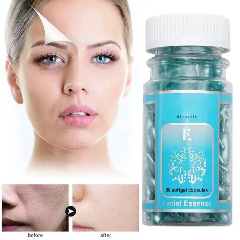 90pcs/bottle Vitamin E Capsules Serum Spot Acne Removing Whitening Cream VE Freckle Capsule 90pcs/bottle Vitamin E Capsules Serum Spot Acne Removing Whitening Cream VE Freckle Capsule
