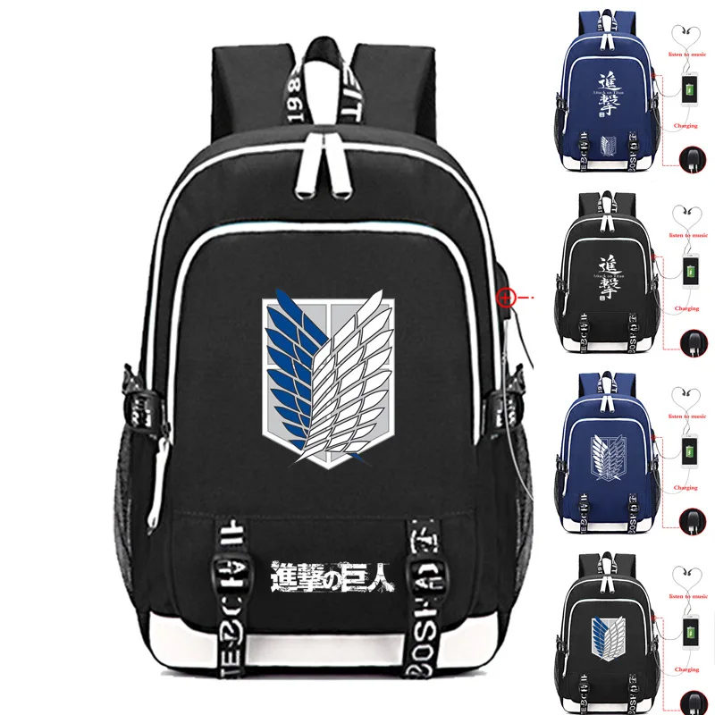 

Anime Backpack Attack on Titan Laptop Shoulders Bags Daily Bagpack Teenagers School bag Bookbag Large Capacity Travel Bags