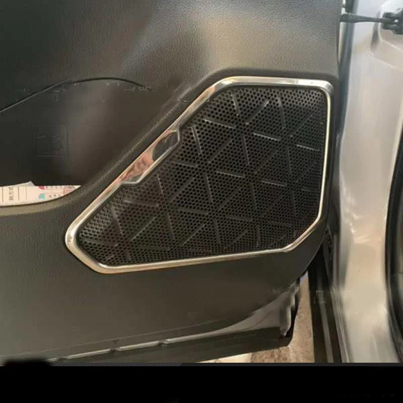 

Stainless Steel Interior Door Speaker Sound Louder Cover Trim Accessories Fit For Toyota RAV4 2019 2020 AX50