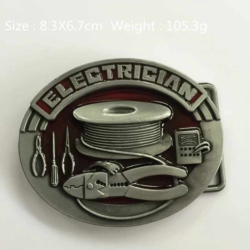 

Retail New Style Cool 3D Electrician belt buckle 8.3*6.7cm metal Suitable 4cm Wide Belt Fashion Men Women Jeans accessories