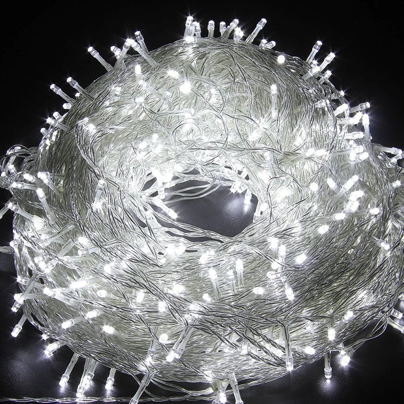 10-100 м светодиодный светильник-гирлянда AC220V AC110V гирлянда лампы Водонепроницаемый Открытый гирлянды вечерние рождественские украшения