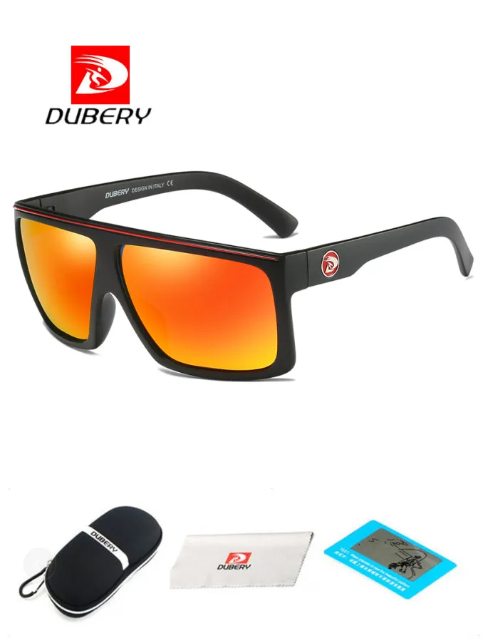 Бренд dubery, дизайнерские поляризованные HD солнцезащитные очки, мужские очки для вождения, мужские ретро солнцезащитные очки, летние зеркальные квадратные очки UV400 - Цвет линз: 818B3