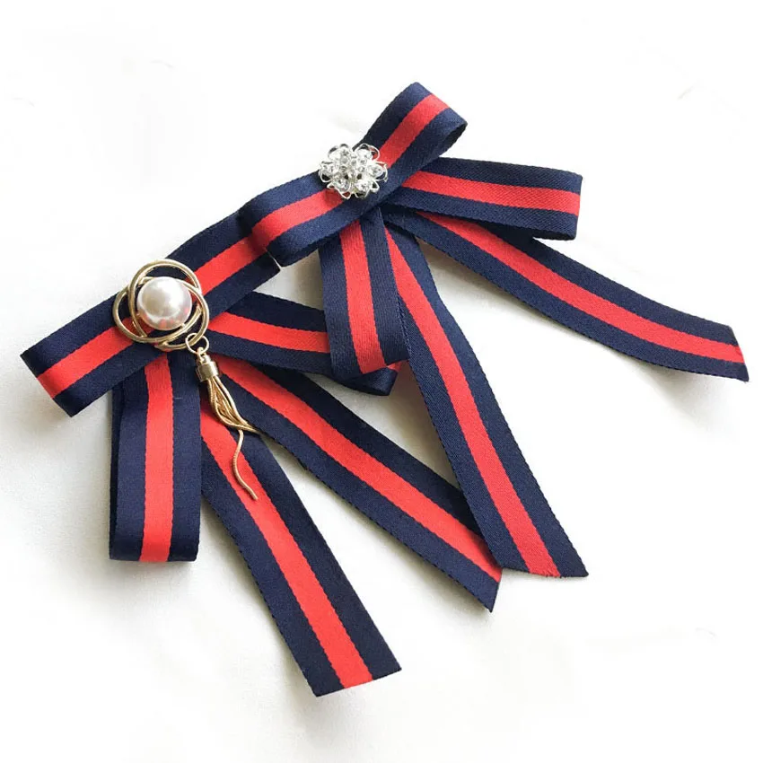 

College Style bowtie Wedding Party Polyester Striped bowknot Women's Bow Tie Fashion Neck Wear Ribbon bowties Shirt Accessories