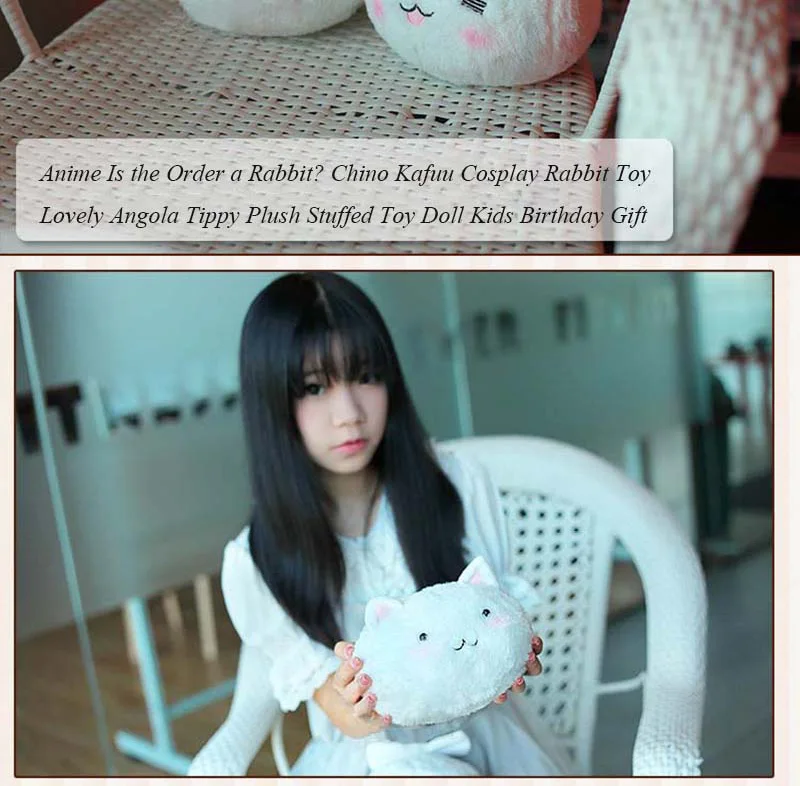 Anime Is the Order a Rabbit Chino Kafuu Cosplay Rabbit Toy Lovely Angola Tippy Plush Stuffed Toy Doll Kids Birthday Gift Pillow (7)