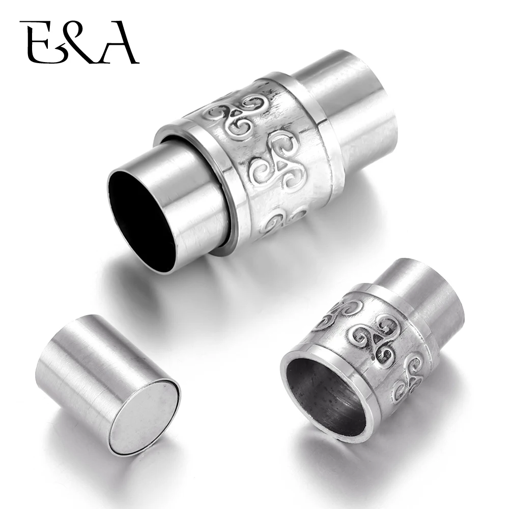 

Stainless Steel Magnetic Clasp Hole 8mm Leather Cord Clasps Magnet Buckle DIY Bracelet Supplies Jewelry Making Components