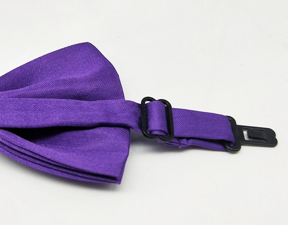 Лидер продаж мужская полиэфир галстук-бабочка, регулируемый Мужская сплошной фиолетовое вечернее платье вечерние, свадебный банкет