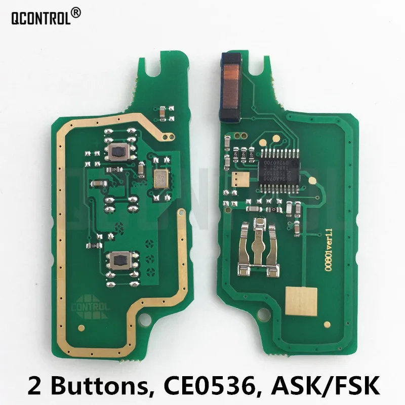 QCONTROL пульт дистанционного ключа платы для peugeot 207 208 307 308 408 Partner CE0536 ASK/FSK сигнала