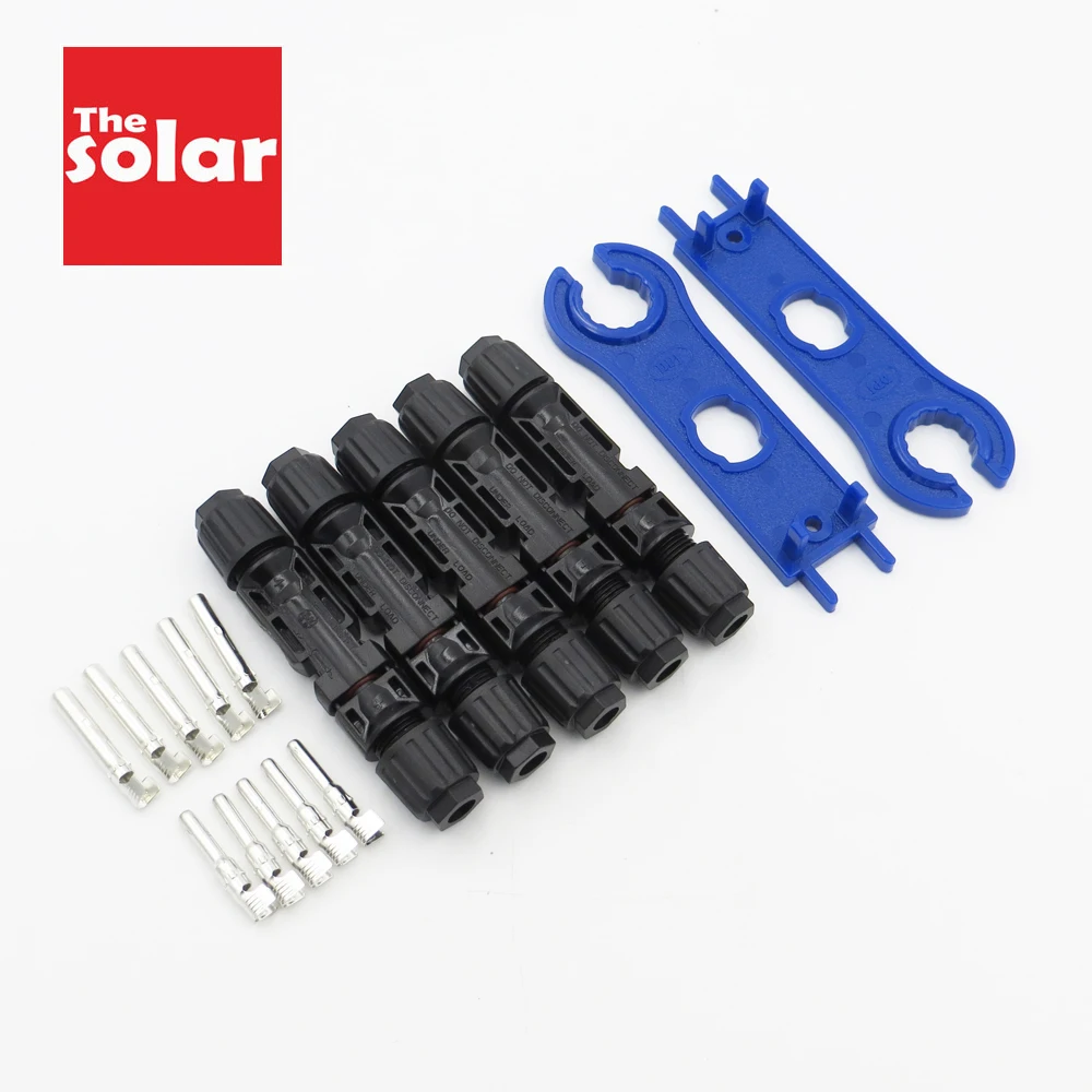

5pairs x MC4 Connector male female 30A 1000V with 1pair MC4 Spanner Solar Panel branch series Connect solar system