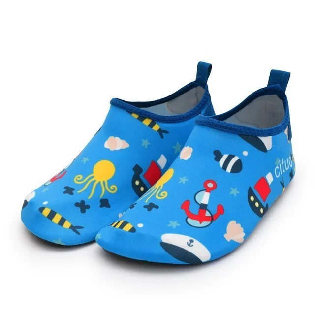 Детская пляжная обувь; мягкие домашние тапочки для малышей; носки для плавания; нескользящие домашние тапочки для мальчиков и девочек - Цвет: Octopus